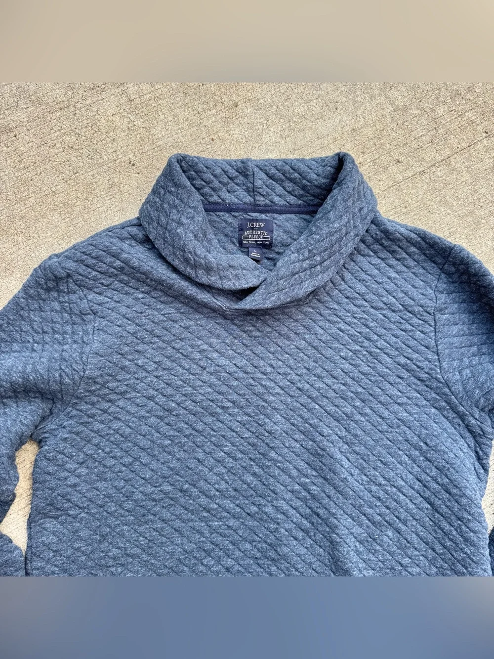 J.Crew Quilted Shawl Collar Blue Nebula Men’s Pullover Sweater Size Large BU376